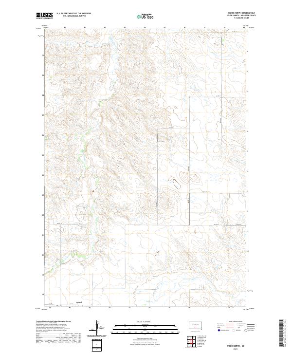 Wood North, SD — USGS 7.5-minute topo (2021)