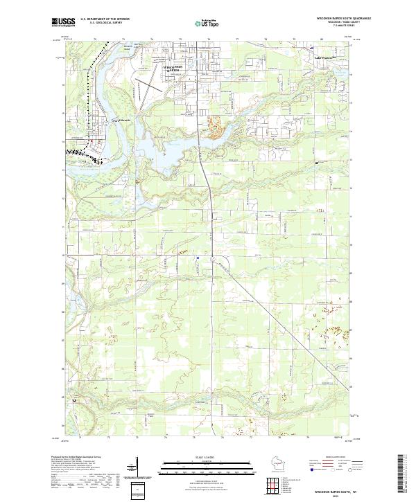 Wisconsin Rapids South, WI — USGS 7.5-minute topo (2022)