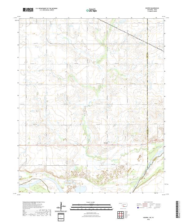 Hooper, OK-TX — USGS 7.5-minute topo (2022)