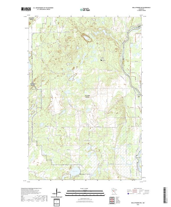 Belle Prairie NW, MN — USGS 7.5-minute topo (2022)