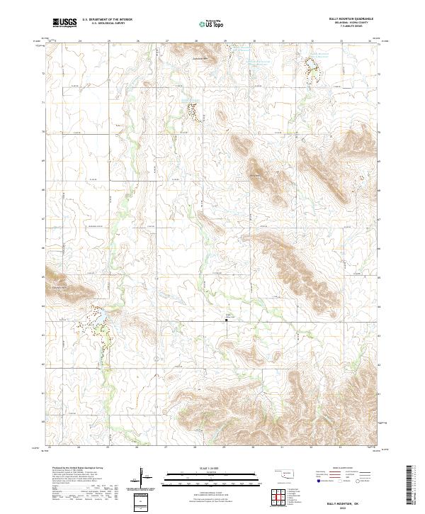 Bally Mountain, OK — USGS 7.5-minute topo (2022)