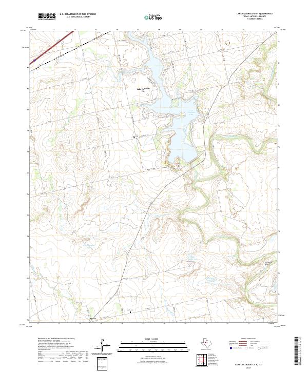Lake Colorado City, TX — USGS 7.5-minute topo (2022)
