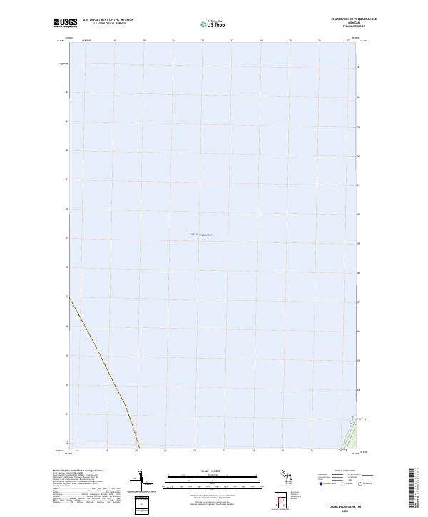 Charlevoix OE W, MI — USGS 7.5-minute topo (2023)