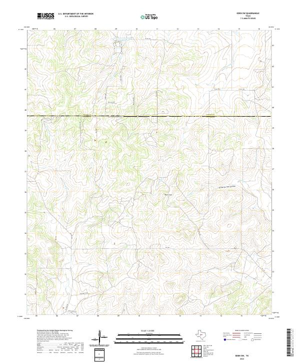 Eden SW, TX — USGS 7.5-minute topo (2022)