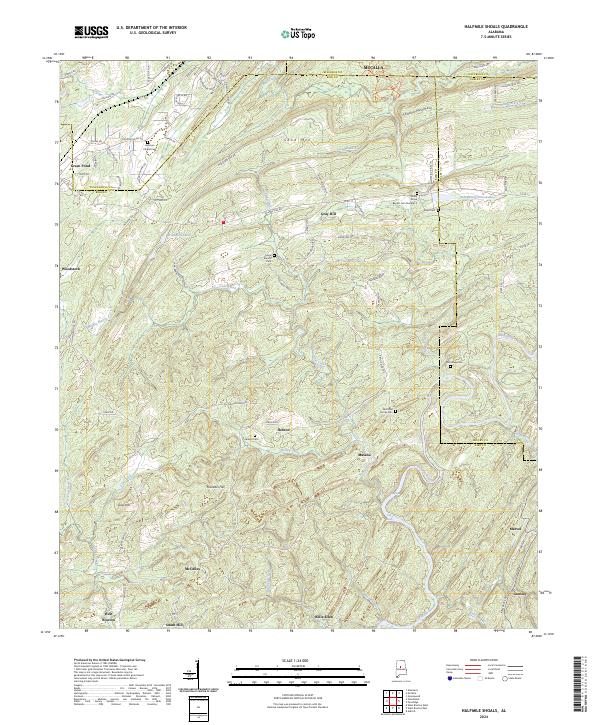 Halfmile Shoals, AL — USGS 7.5-minute topo (2024)