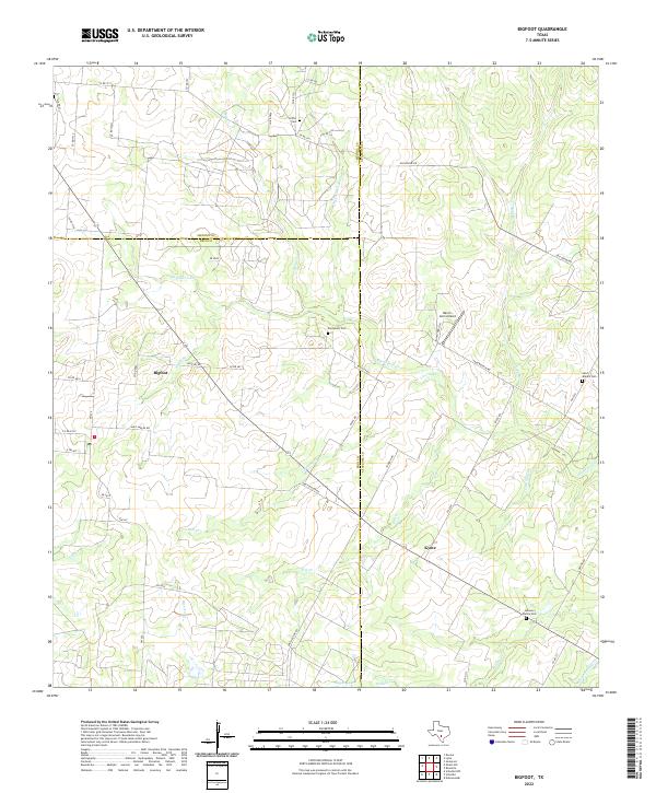 Bigfoot, TX — USGS 7.5-minute topo (2022)
