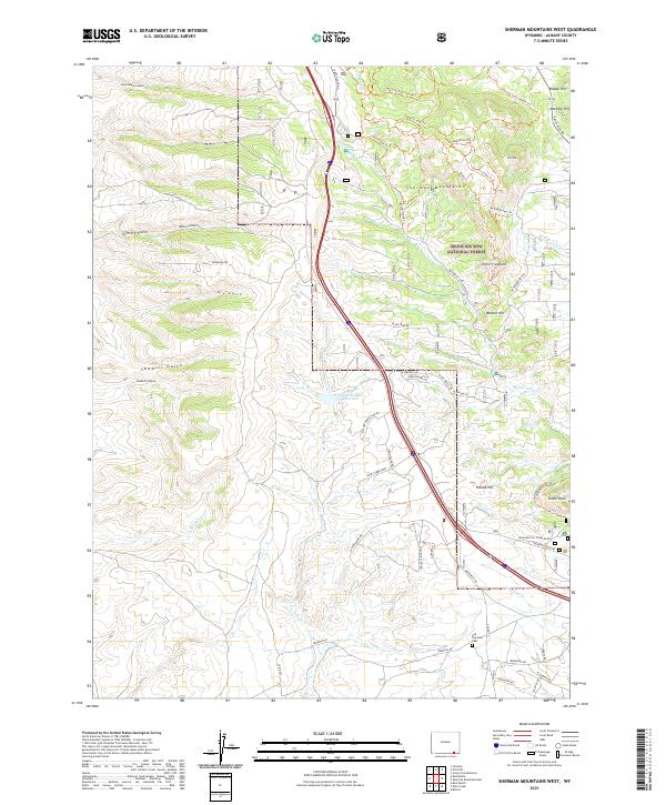 Sherman Mountains West, WY — USGS 7.5-minute topo (2021)
