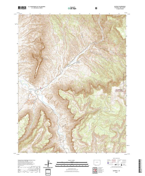 Gateway, CO — USGS 7.5-minute topo (2022)