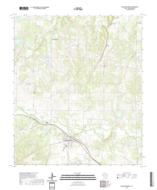 Richland Springs, TX — USGS 7.5-minute topo (2022)