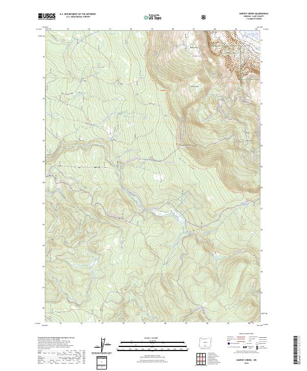 Harvey Creek, OR — USGS 7.5-minute topo (2023)