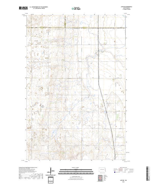 Ayr NW, ND — USGS 7.5-minute topo (2024)