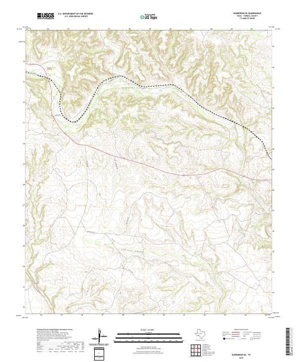 Sanderson SE, TX — USGS 7.5-minute topo (2022)