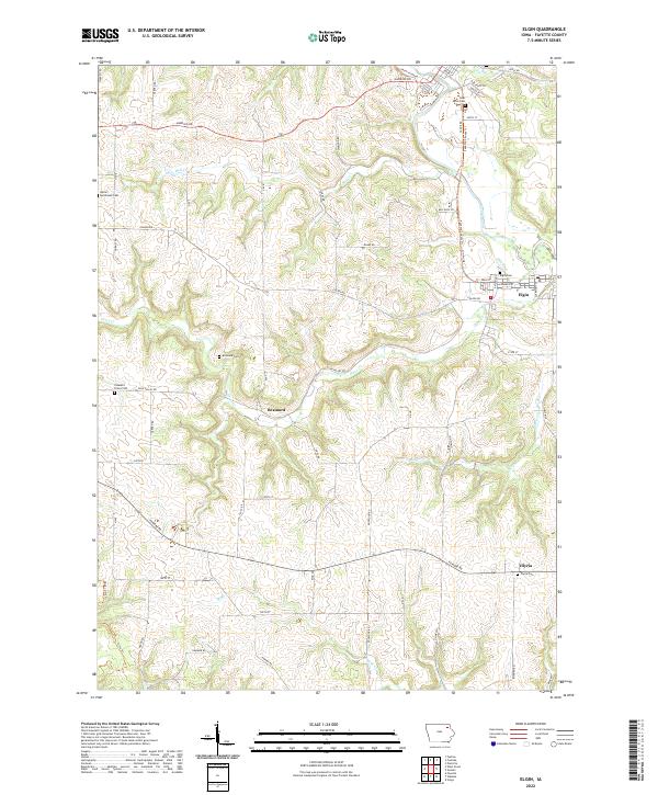 Elgin, IA — USGS 7.5-minute topo (2022)