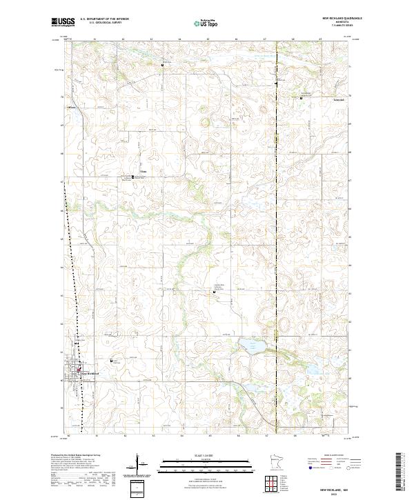 New Richland, MN — USGS 7.5-minute topo (2022)