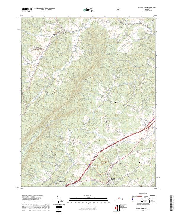 Natural Bridge, VA — USGS 7.5-minute topo (2022)