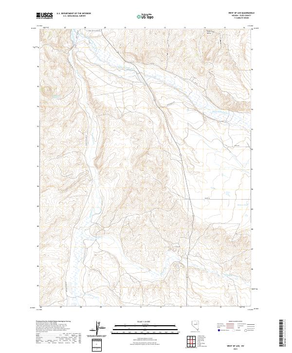 West of Lee, NV — USGS 7.5-minute topo (2021)