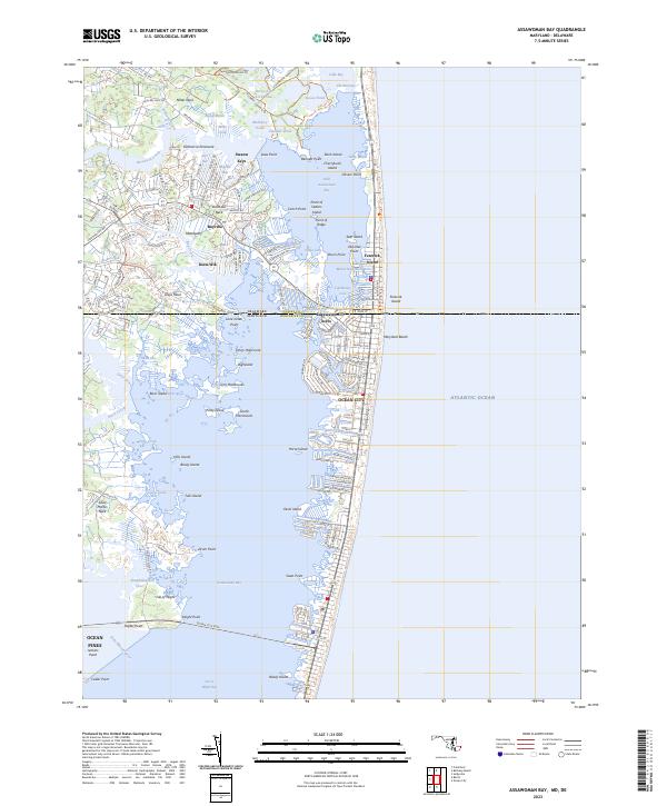 Assawoman Bay, MD-DE — USGS 7.5-minute topo (2023)