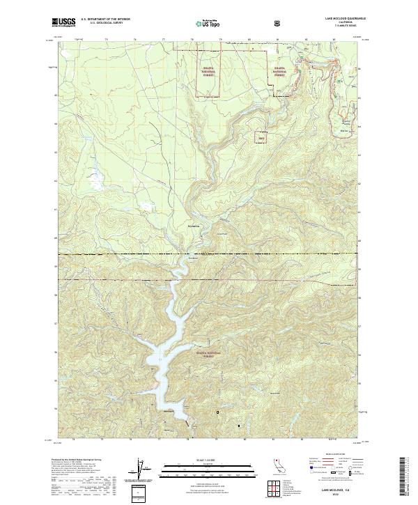 Lake McCloud, CA — USGS 7.5-minute topo (2022)