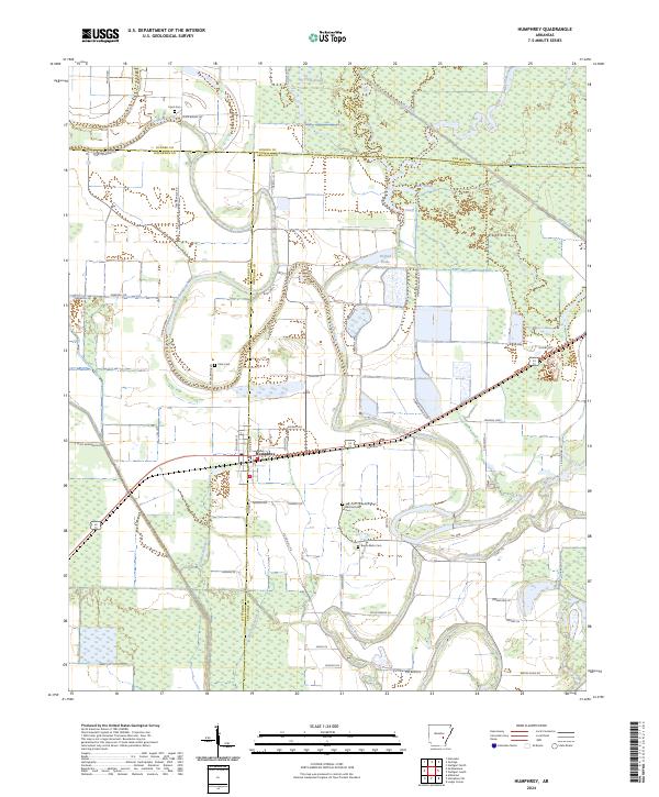 Humphrey, AR — USGS 7.5-minute topo (2024)