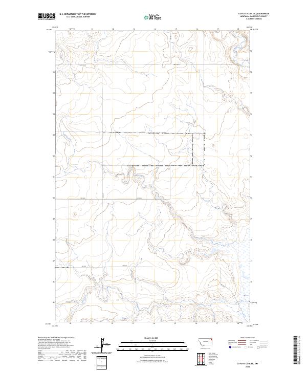 Coyote Coulee, MT — USGS 7.5-minute topo (2024)