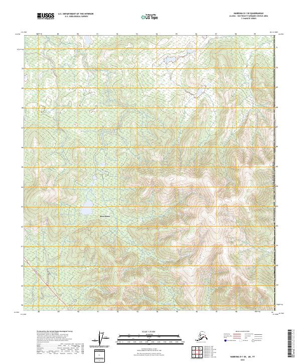Nabesna D-1 SE, AK-YT — USGS 7.5-minute topo (2023)