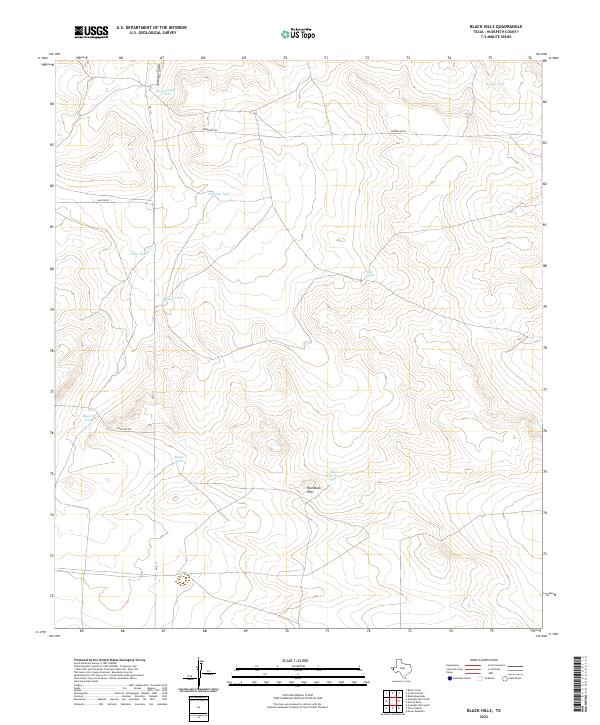 Black Hills, TX — USGS 7.5-minute topo (2022)