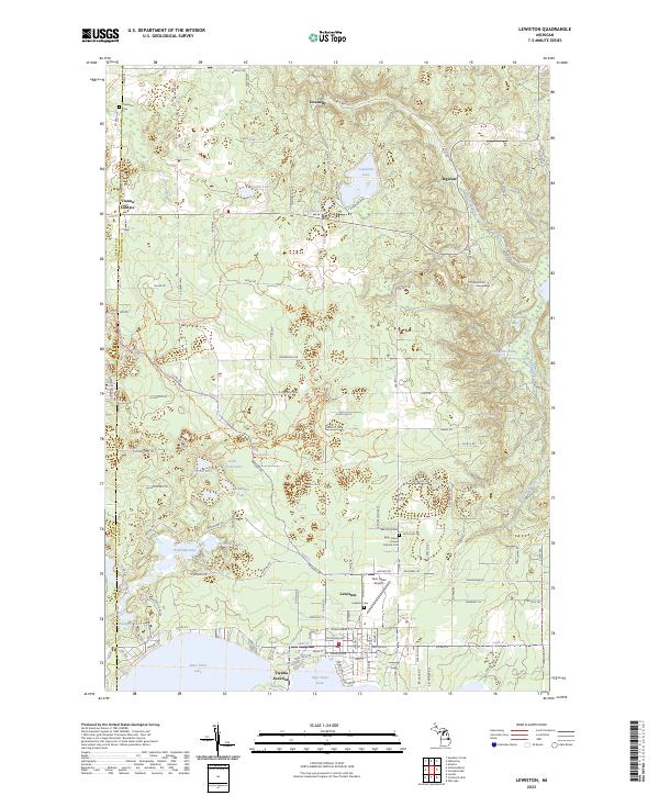 Lewiston, MI — USGS 7.5-minute topo (2023)