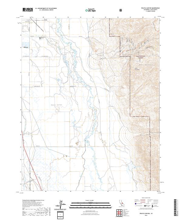 Poleta Canyon, CA — USGS 7.5-minute topo (2021)