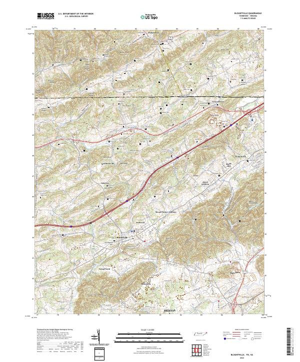 Blountville, TN-VA — USGS 7.5-minute topo (2022)
