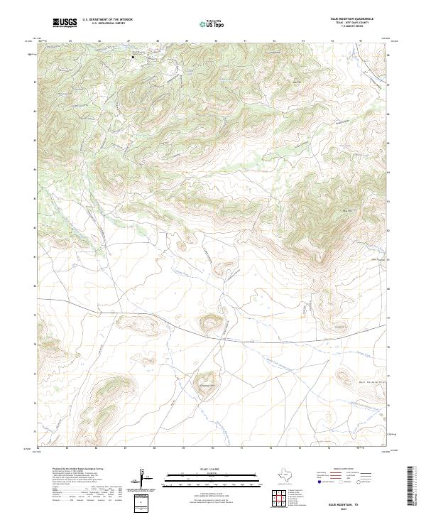 Blue Mountain, TX — USGS 7.5-minute topo (2023)