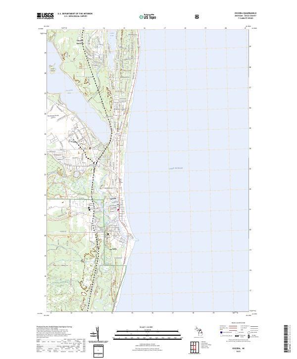 Oscoda, MI — USGS 7.5-minute topo (2023)