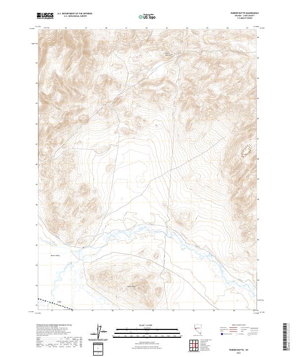 Parker Butte, NV — USGS 7.5-minute topo (2021)