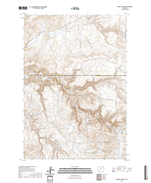 Degner Canyon, OR — USGS 7.5-minute topo (2023)