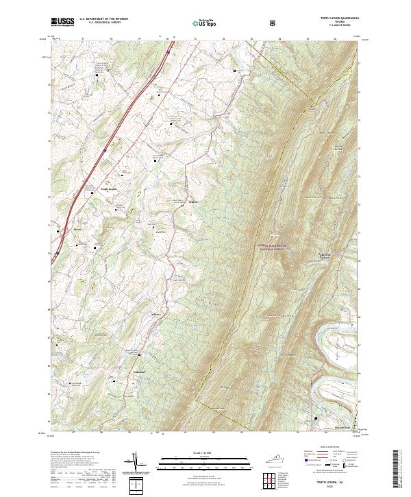 Tenth Legion, VA — USGS 7.5-minute topo (2022)