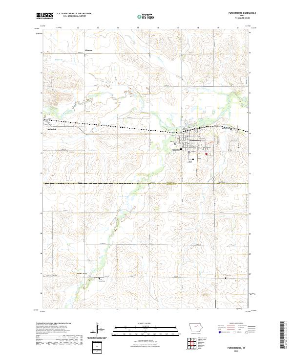 Parkersburg, IA — USGS 7.5-minute topo (2022)
