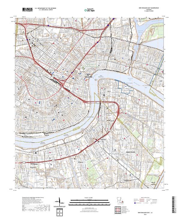New Orleans East, LA — USGS 7.5-minute topo (2024)