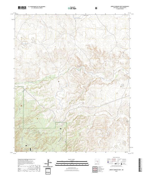 Arroyo Serrano West, NM — USGS 7.5-minute topo (2023)