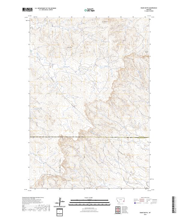 Snake Butte, MT — USGS 7.5-minute topo (2024)