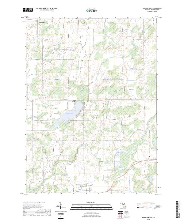 Bronson North, MI — USGS 7.5-minute topo (2023)