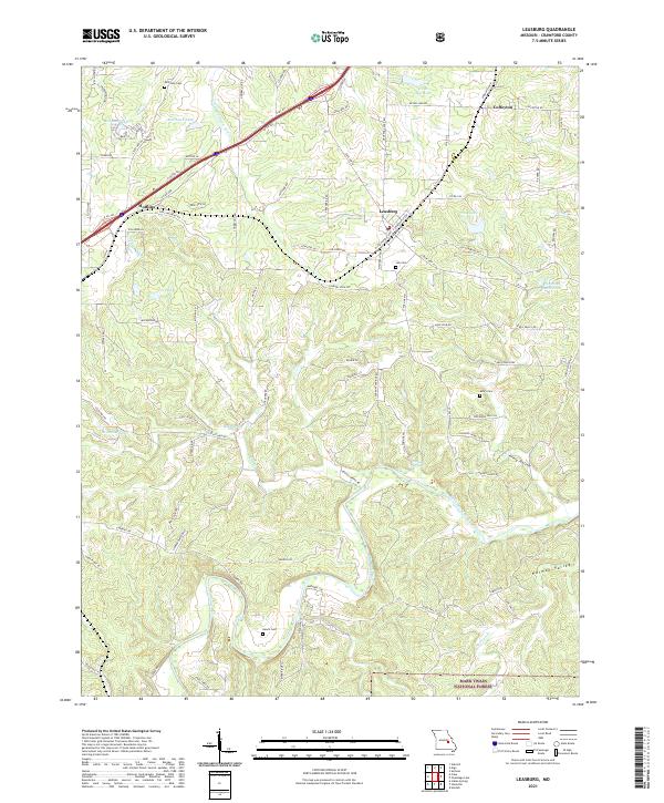 Leasburg, MO — USGS 7.5-minute topo (2021)