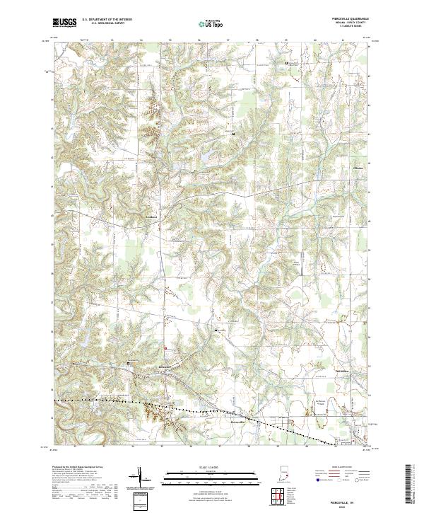 Pierceville, IN — USGS 7.5-minute topo (2022)