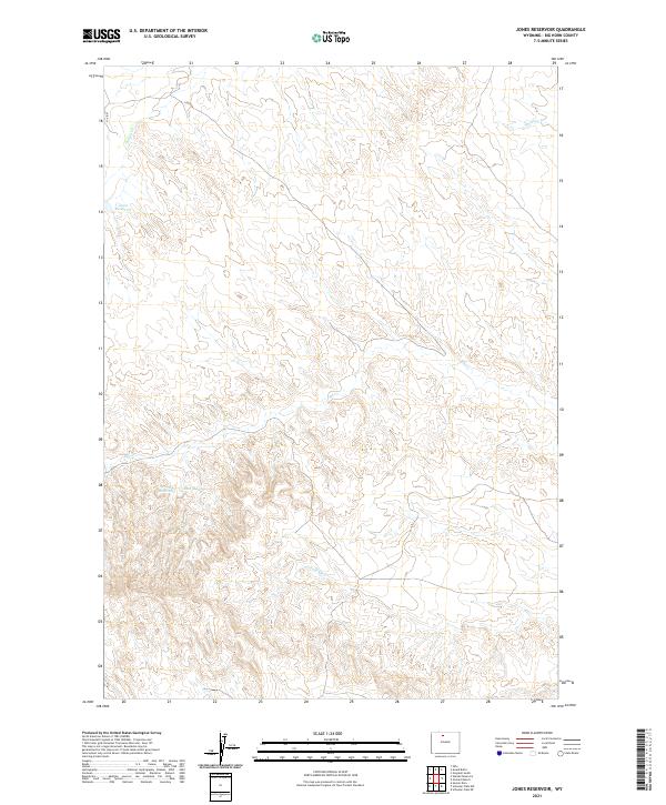 Jones Reservoir, WY — USGS 7.5-minute topo (2021)