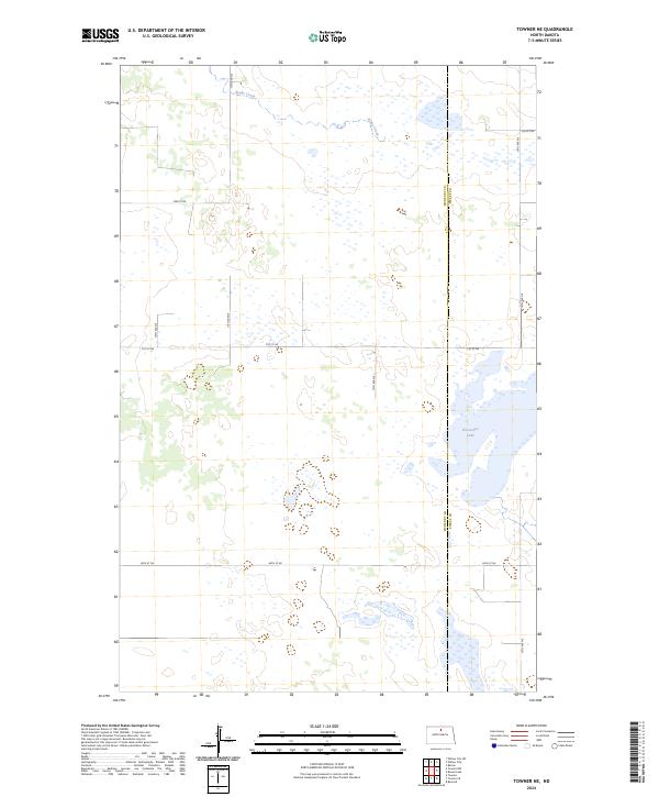 Towner NE, ND — USGS 7.5-minute topo (2024)
