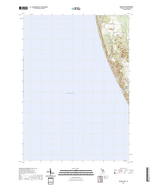 Bigsbie Lake, MI — USGS 7.5-minute topo (2023)