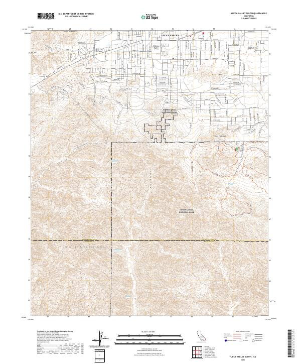 Yucca Valley South, CA — USGS 7.5-minute topo (2021)