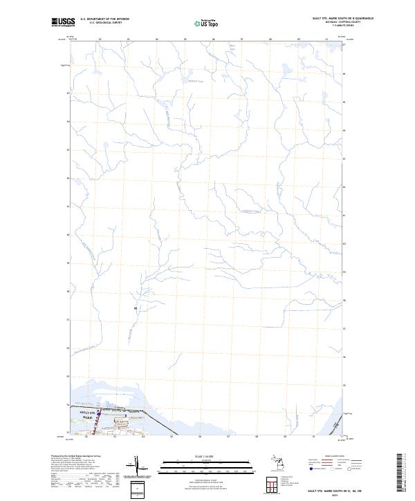 Sault Ste. Marie South OE N, MI-ON — USGS 7.5-minute topo (2023)