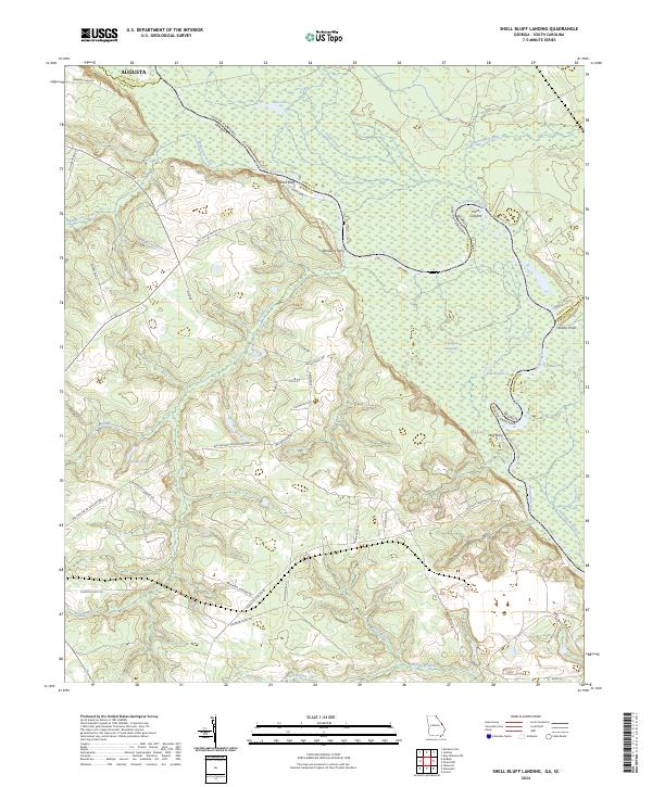Shell Bluff Landing, GA-SC — USGS 7.5-minute topo (2024)