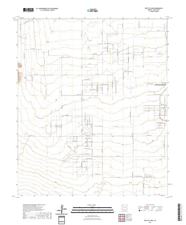 West of Avra, AZ — USGS 7.5-minute topo (2021)