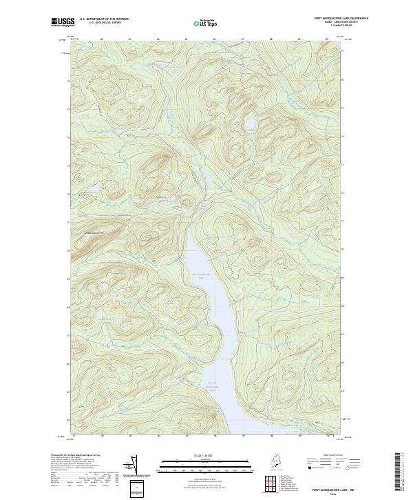 First Musquacook Lake, ME — USGS 7.5-minute topo (2024)