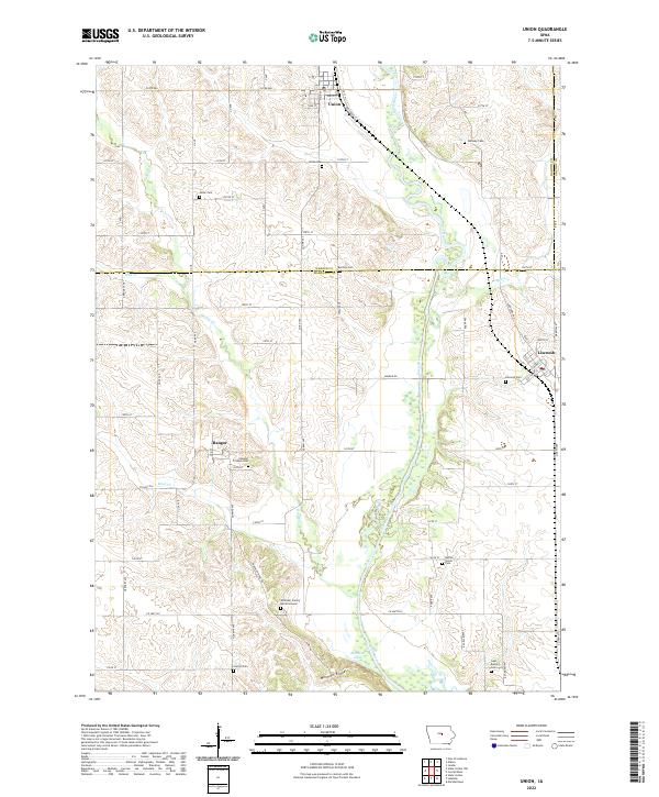 Union, IA — USGS 7.5-minute topo (2022)